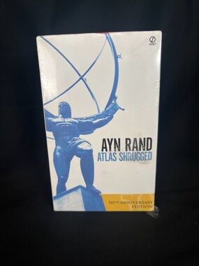 Atlas Shrugged 50th Anniversary Edition paperback novels by Ayn Rand.